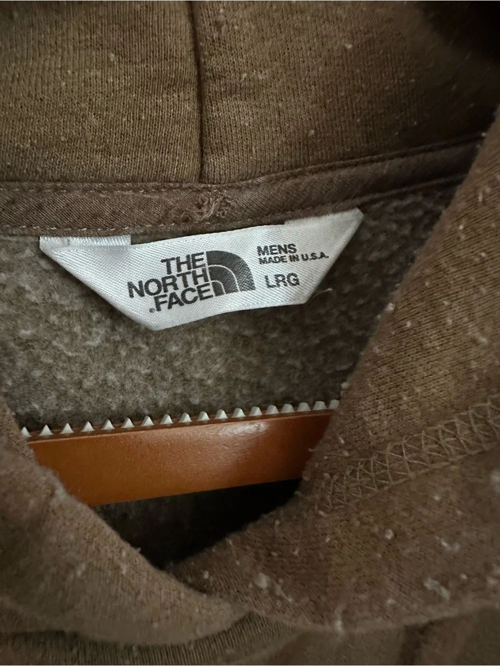 The North Face Men's Tan Hoodie with Black USA Graphic